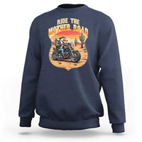 Funny Route Highway 66 Goose Biker Sweatshirt Ride The Mother Road