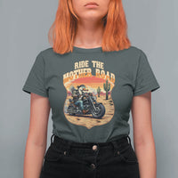 Funny Route Highway 66 Goose Biker T Shirt For Women Ride The Mother Road