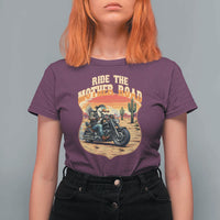 Funny Route Highway 66 Goose Biker T Shirt For Women Ride The Mother Road