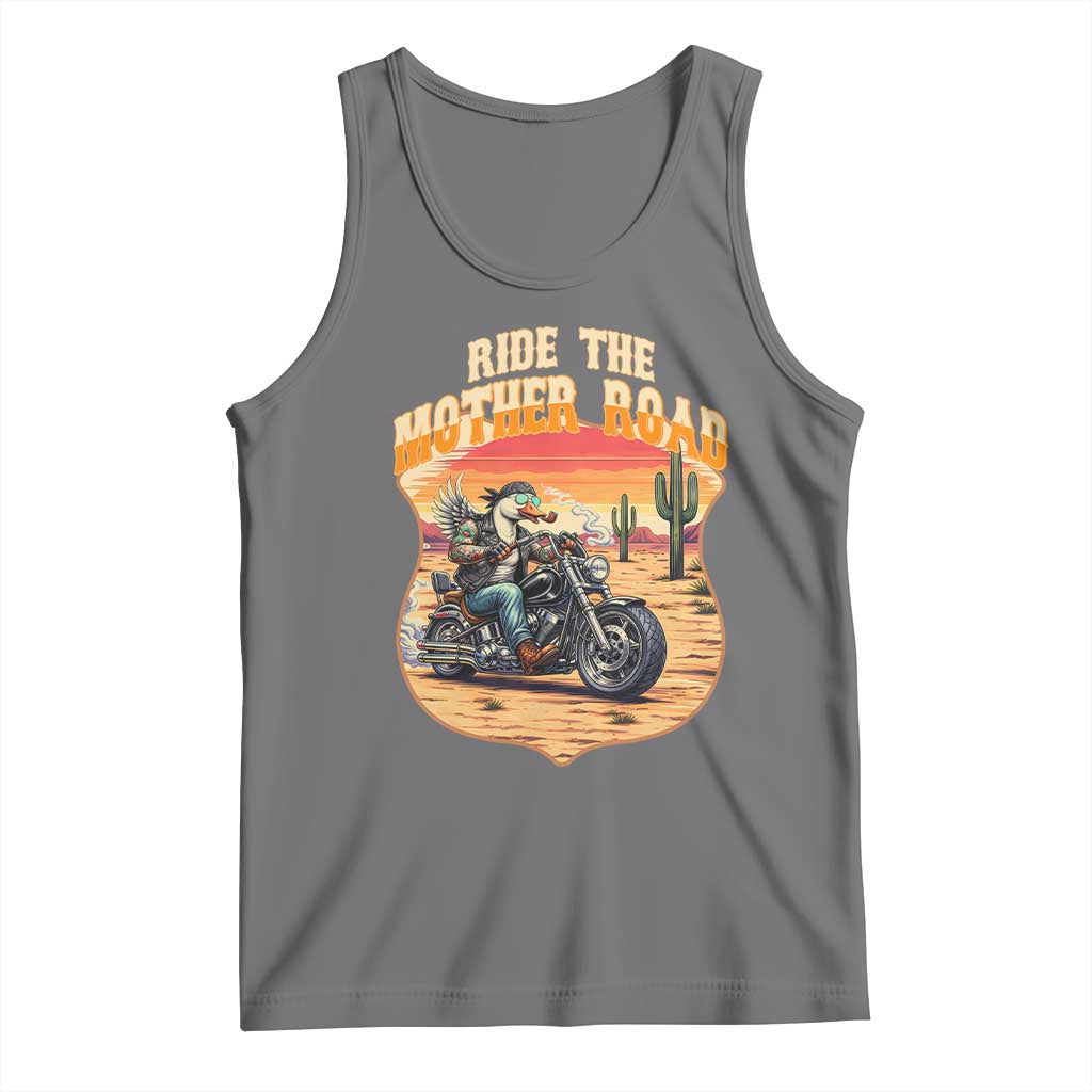 Funny Route Highway 66 Goose Biker Tank Top Ride The Mother Road