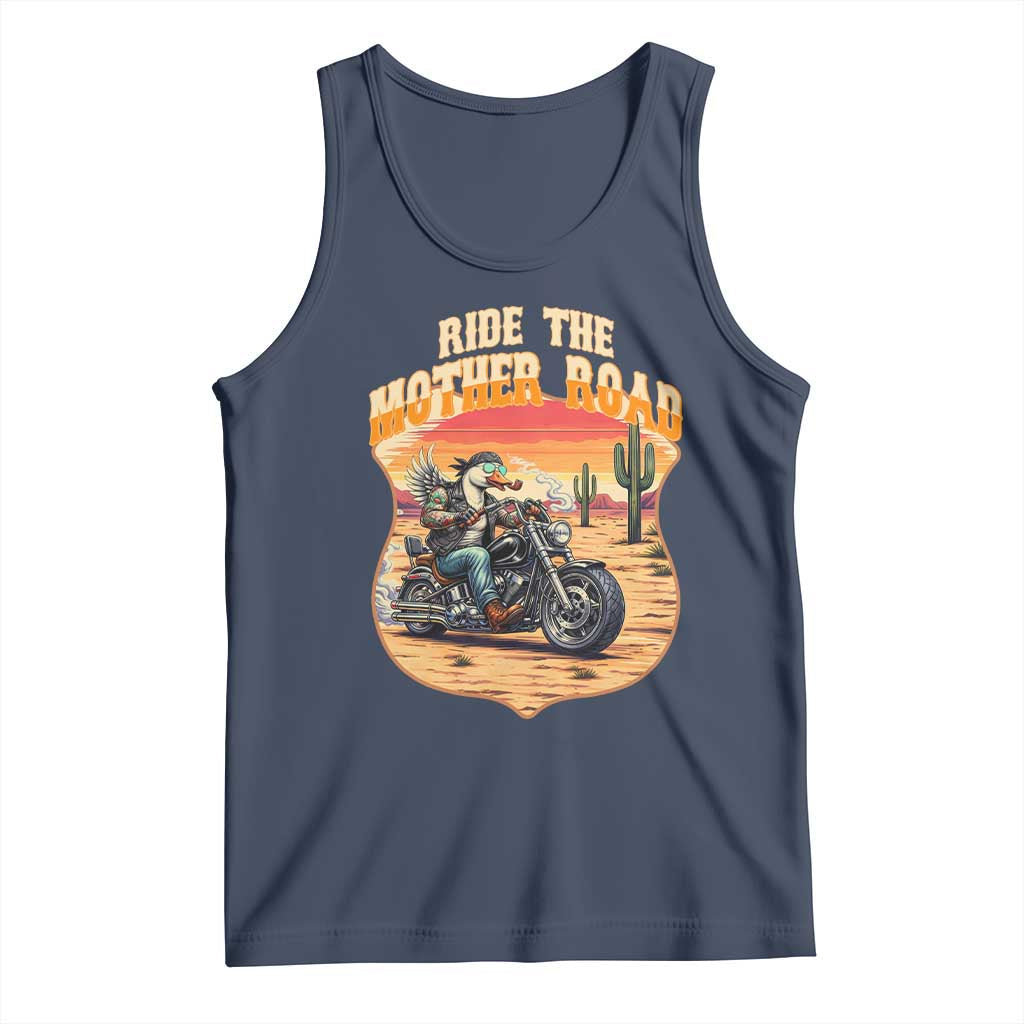 Funny Route Highway 66 Goose Biker Tank Top Ride The Mother Road