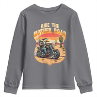 Funny Route Highway 66 Goose Biker Youth Sweatshirt Ride The Mother Road