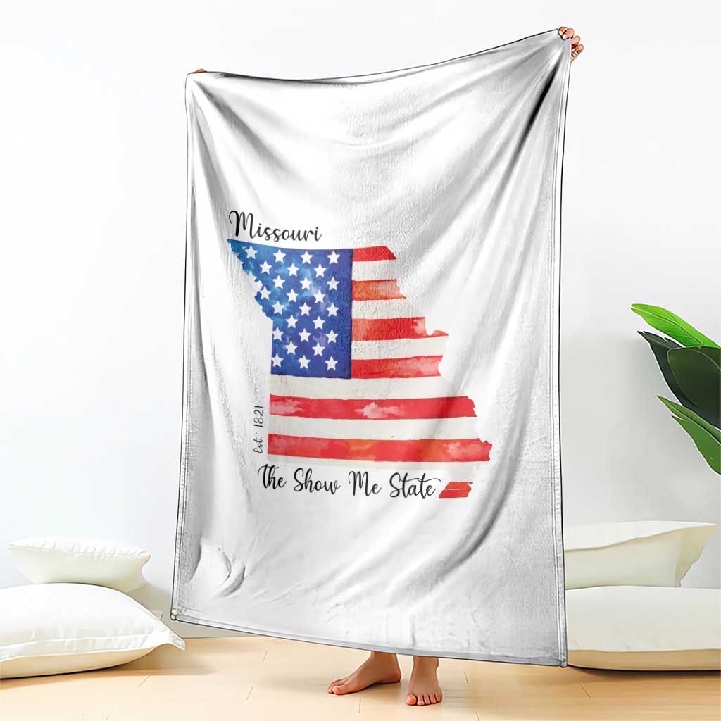 The Show Me State Est 1821 Throw Blanket Proud Missourian Gift
