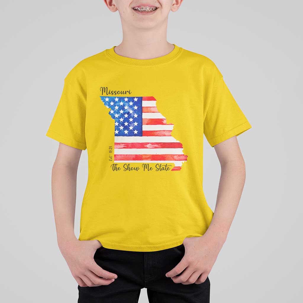 The Show Me State Est 1821 T Shirt For Kid Proud Missourian Gift
