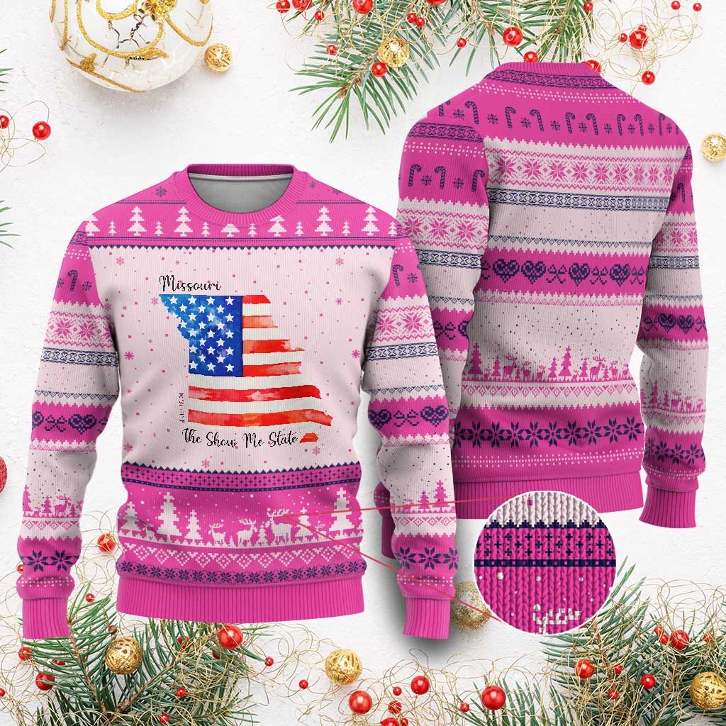 The Show Me State Est 1821 Ugly Christmas Sweater Proud Missourian Gift