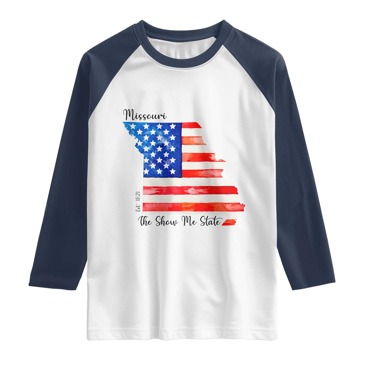 The Show Me State Est 1821 Raglan Shirt Proud Missourian Gift