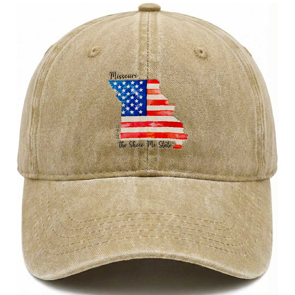 The Show Me State Est 1821 Washed Cotton Baseball Cap Proud Missourian Gift