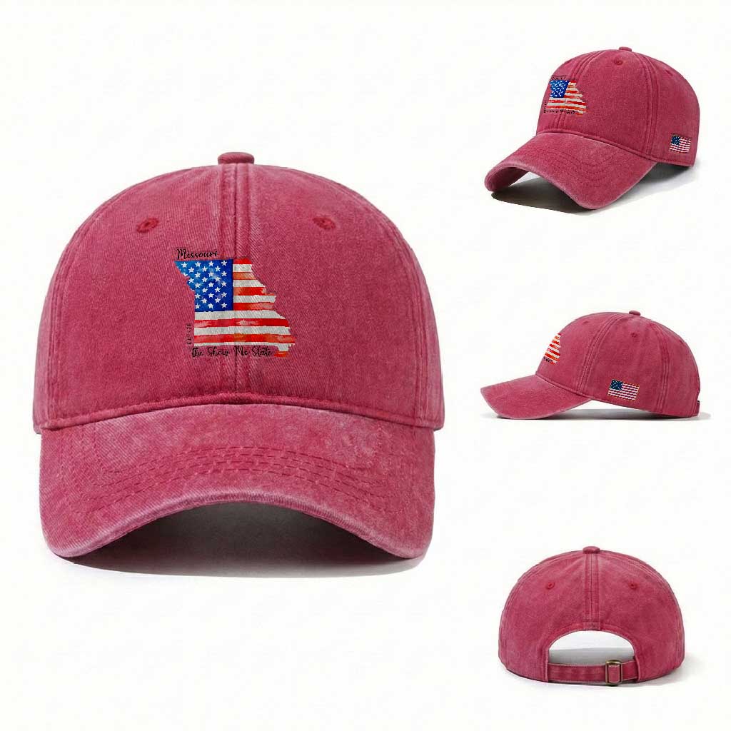 The Show Me State Est 1821 Washed Cotton Baseball Cap Proud Missourian Gift