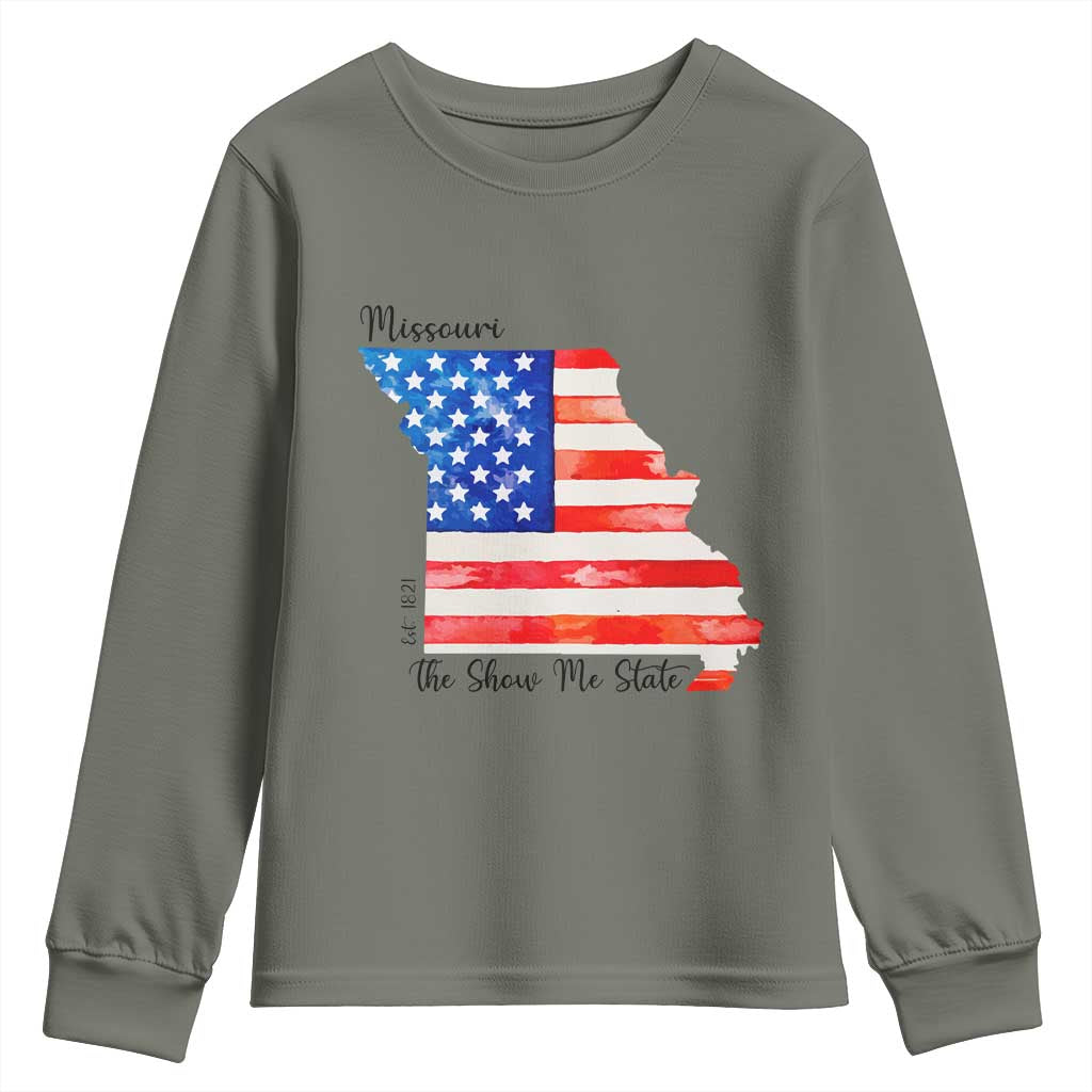 The Show Me State Est 1821 Youth Sweatshirt Proud Missourian Gift