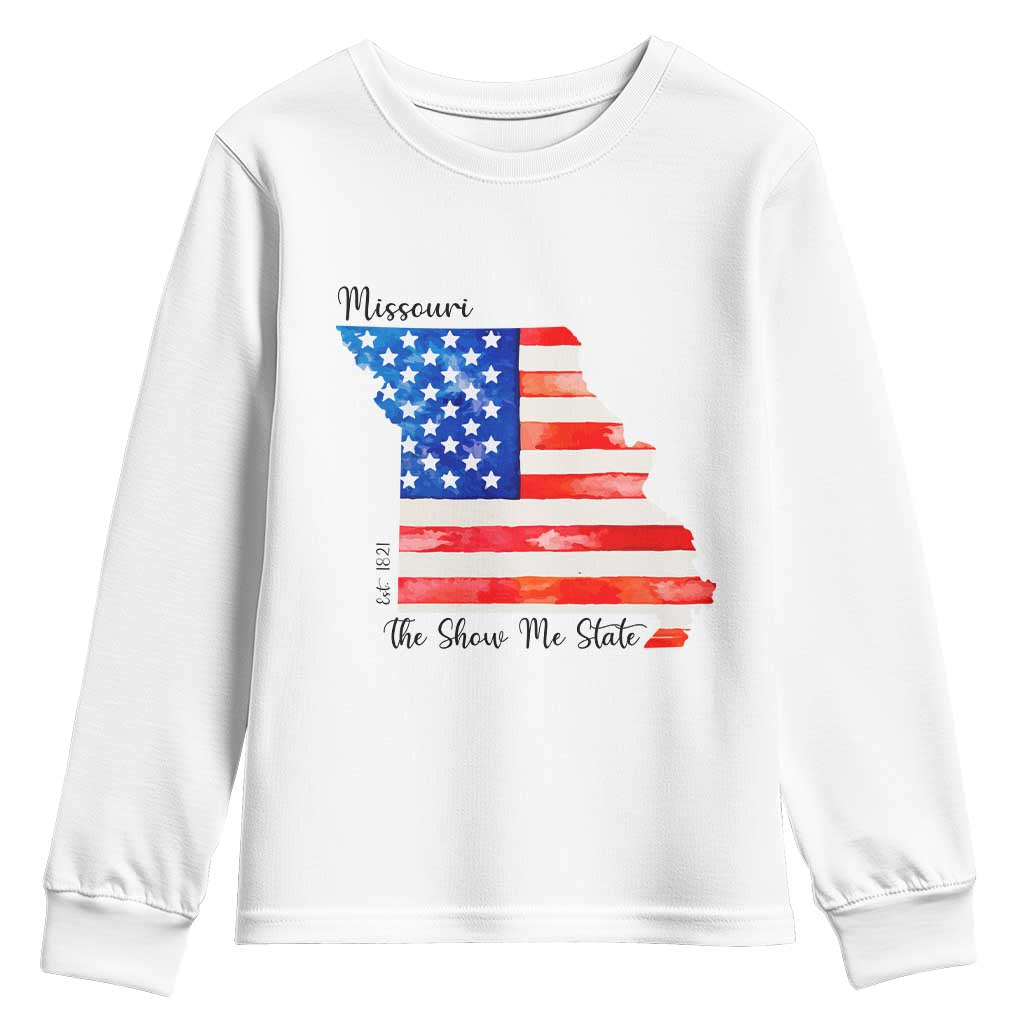 The Show Me State Est 1821 Youth Sweatshirt Proud Missourian Gift