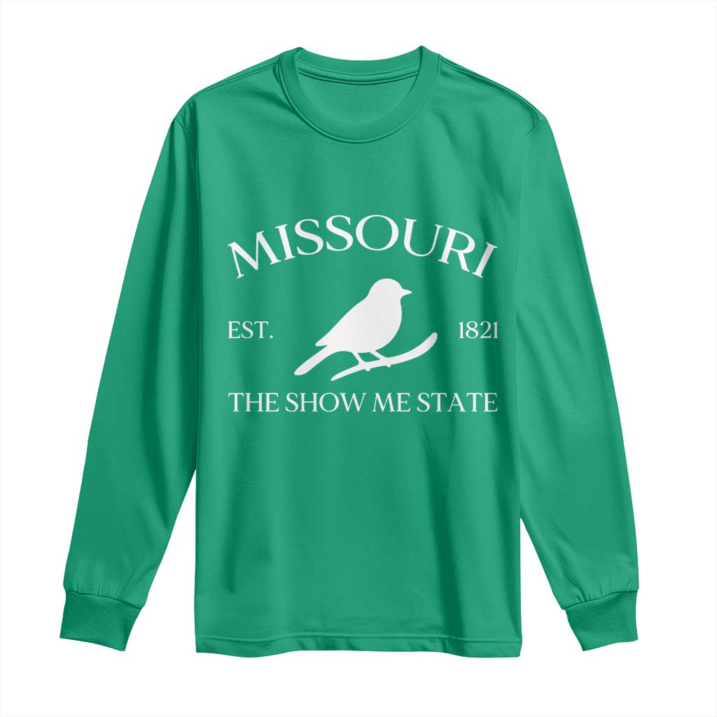 Vintage Blue Bird Missouri Long Sleeve Shirt The Show Me State Pride