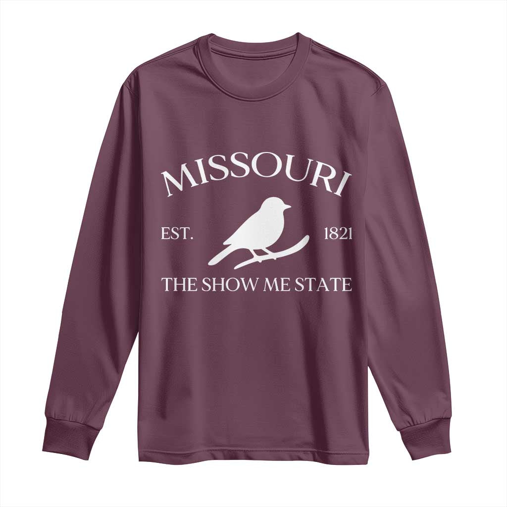 Vintage Blue Bird Missouri Long Sleeve Shirt The Show Me State Pride