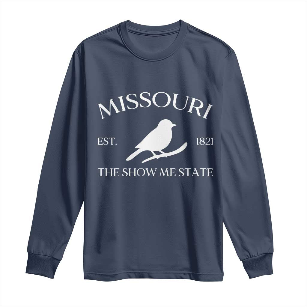Vintage Blue Bird Missouri Long Sleeve Shirt The Show Me State Pride
