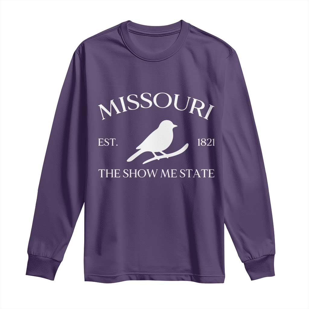 Vintage Blue Bird Missouri Long Sleeve Shirt The Show Me State Pride