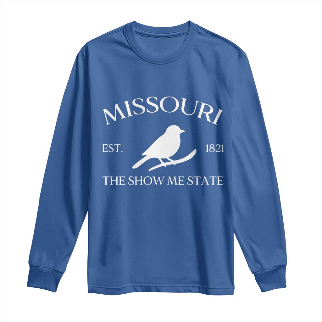 Vintage Blue Bird Missouri Long Sleeve Shirt The Show Me State Pride