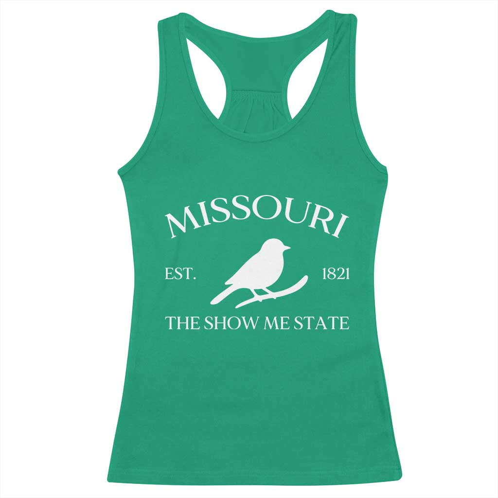 Vintage Blue Bird Missouri Racerback Tank Top The Show Me State Pride