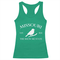 Vintage Blue Bird Missouri Racerback Tank Top The Show Me State Pride