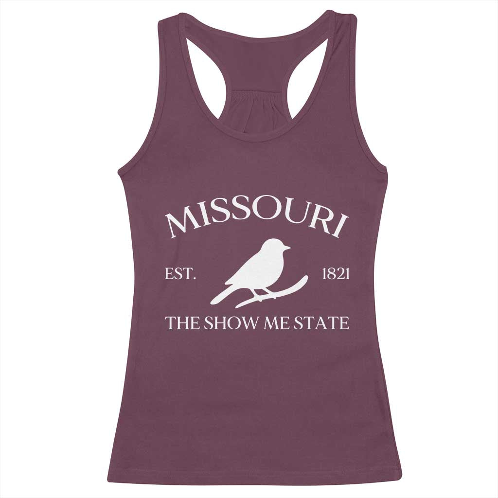 Vintage Blue Bird Missouri Racerback Tank Top The Show Me State Pride