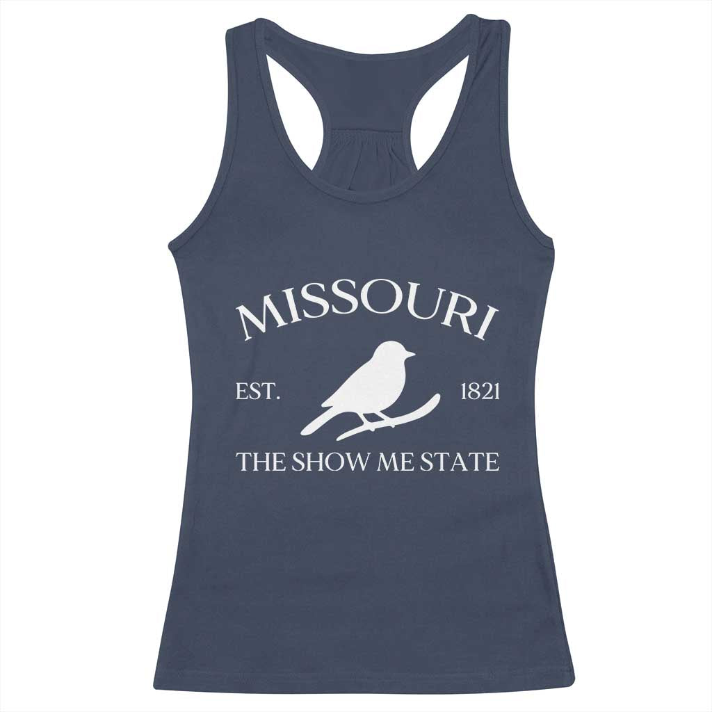 Vintage Blue Bird Missouri Racerback Tank Top The Show Me State Pride
