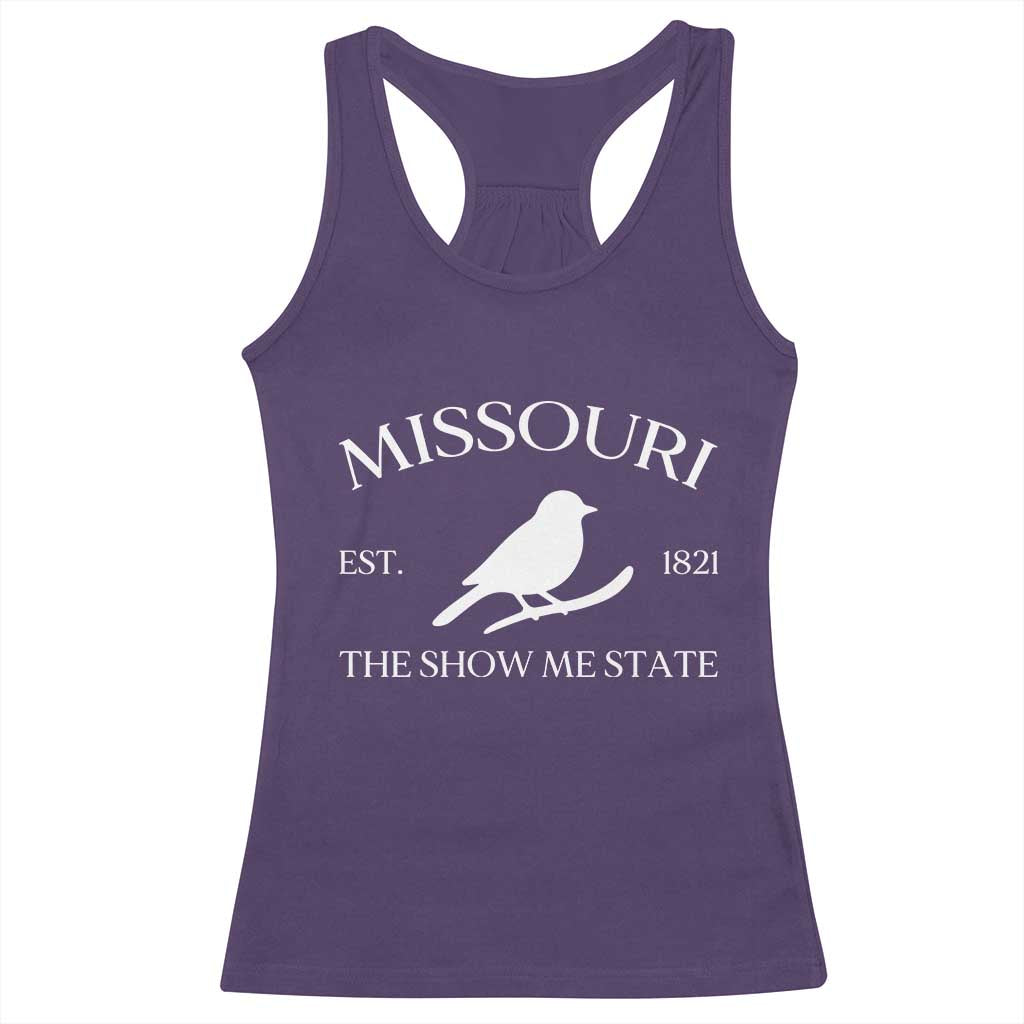Vintage Blue Bird Missouri Racerback Tank Top The Show Me State Pride