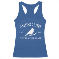 Vintage Blue Bird Missouri Racerback Tank Top The Show Me State Pride