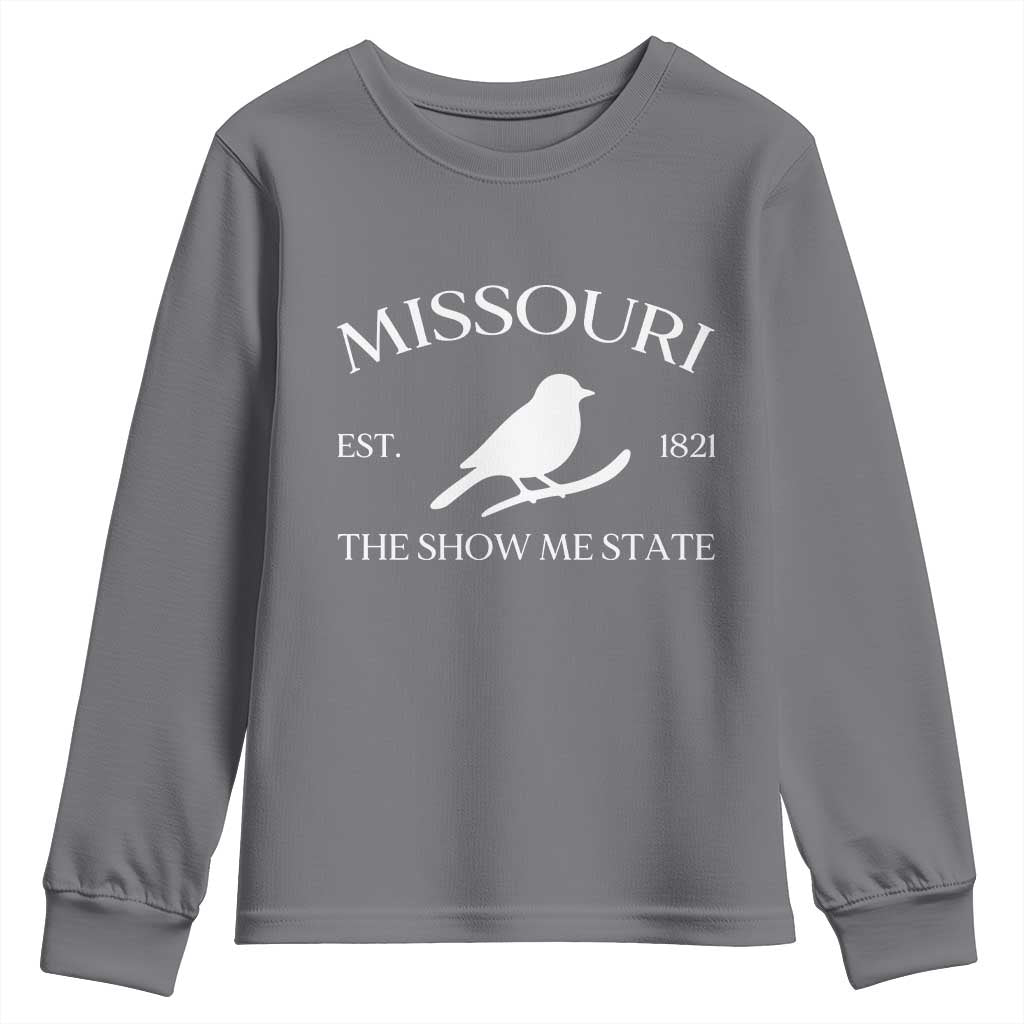 Vintage Blue Bird Missouri Youth Sweatshirt The Show Me State Pride