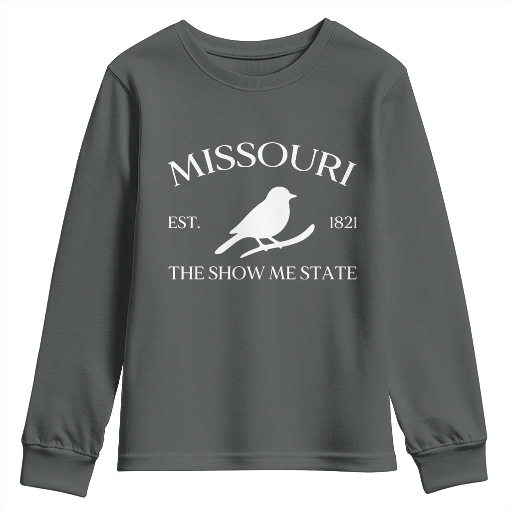 Vintage Blue Bird Missouri Youth Sweatshirt The Show Me State Pride