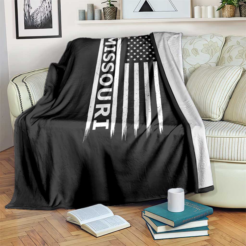 USA Flag Missouri State Pride Throw Blanket Missourian Pride