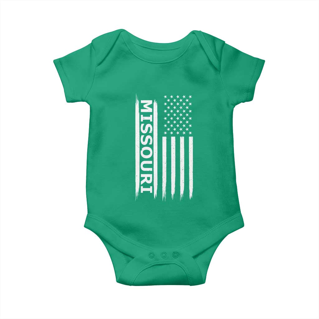USA Flag Missouri State Pride Baby Onesie Missourian Pride