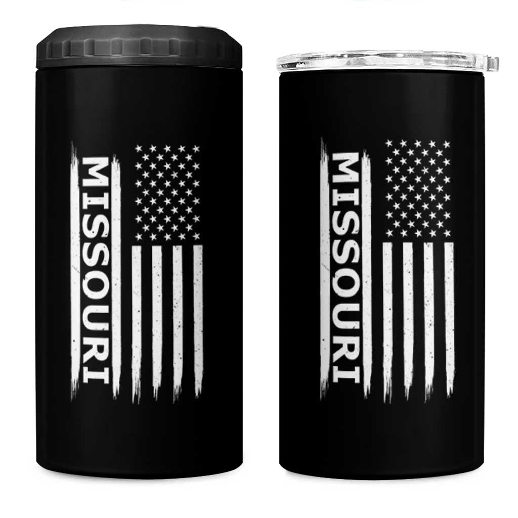USA Flag Missouri State Pride 4 in 1 Can Cooler Tumbler Missourian Pride