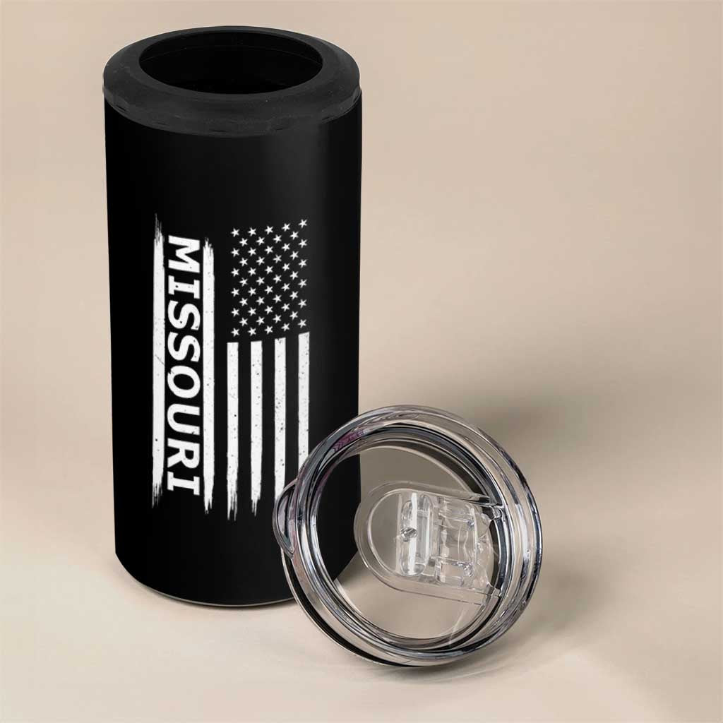 USA Flag Missouri State Pride 4 in 1 Can Cooler Tumbler Missourian Pride