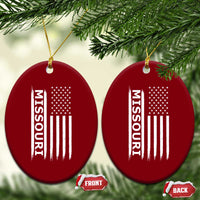 USA Flag Missouri State Pride Ceramic Ornament Missourian Pride