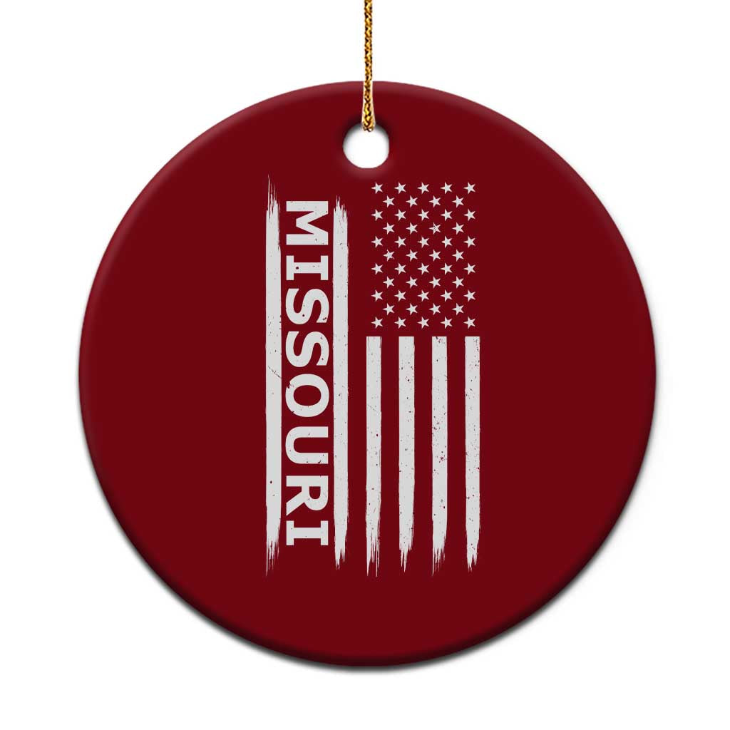 USA Flag Missouri State Pride Ceramic Ornament Missourian Pride