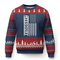USA Flag Missouri State Pride Ugly Christmas Sweater Missourian Pride