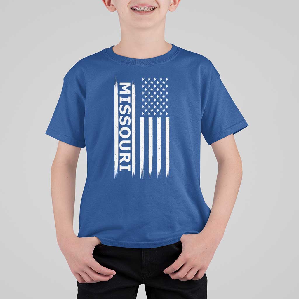 USA Flag Missouri State Pride T Shirt For Kid Missourian Pride