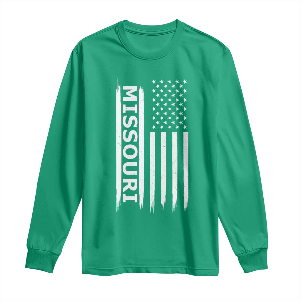 USA Flag Missouri State Pride Long Sleeve Shirt Missourian Pride