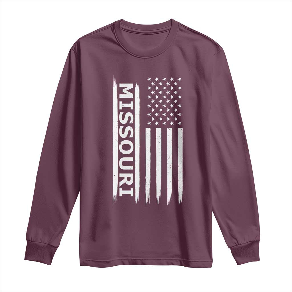 USA Flag Missouri State Pride Long Sleeve Shirt Missourian Pride