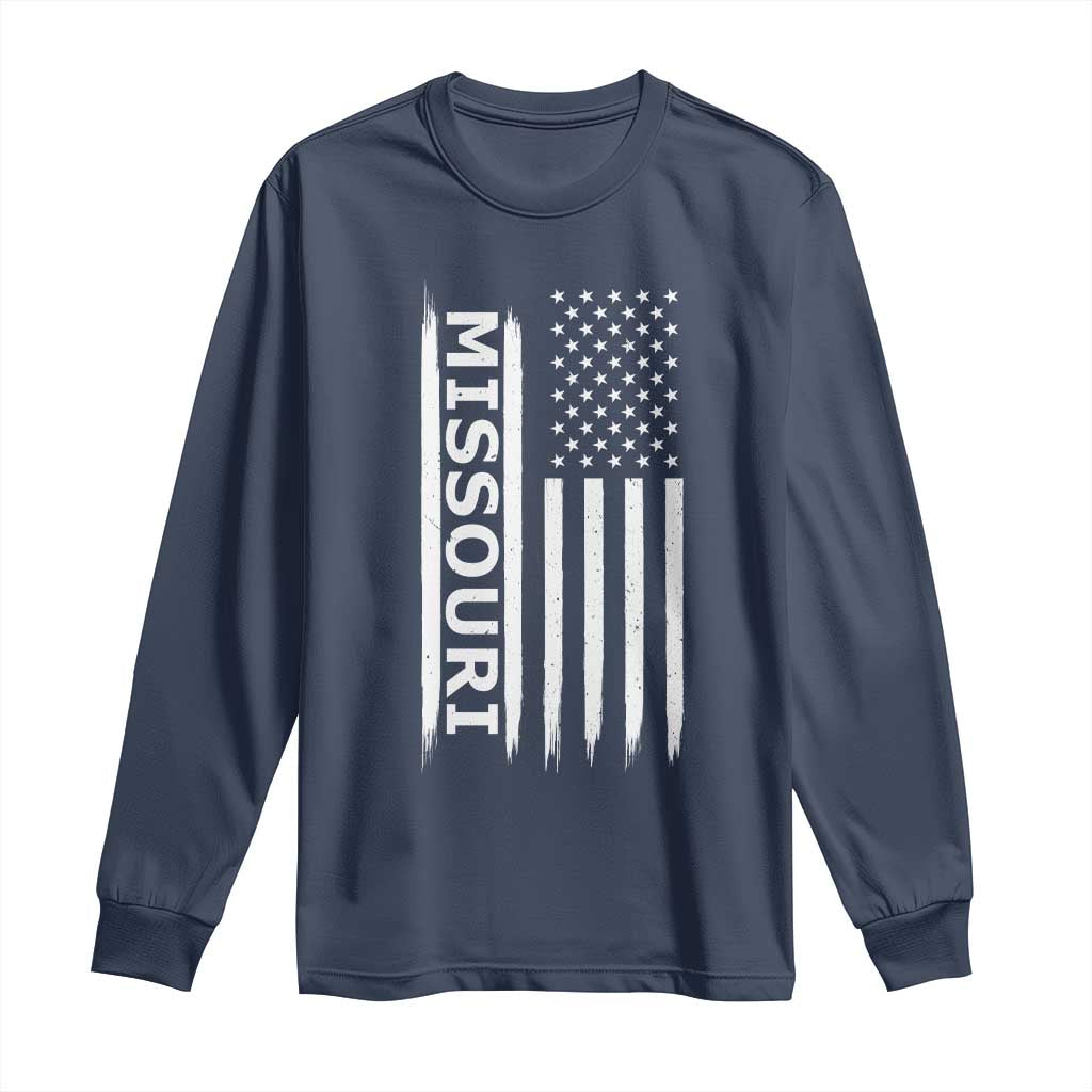 USA Flag Missouri State Pride Long Sleeve Shirt Missourian Pride