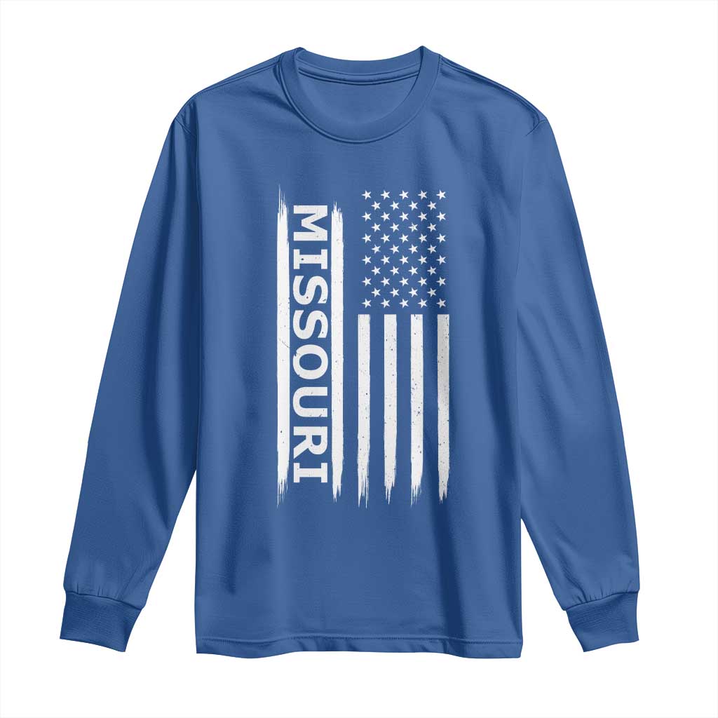 USA Flag Missouri State Pride Long Sleeve Shirt Missourian Pride