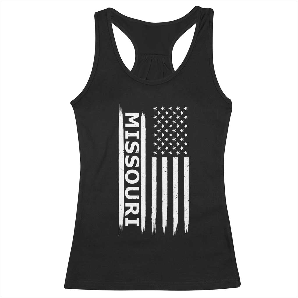 USA Flag Missouri State Pride Racerback Tank Top Missourian Pride