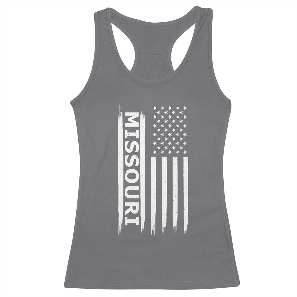 USA Flag Missouri State Pride Racerback Tank Top Missourian Pride