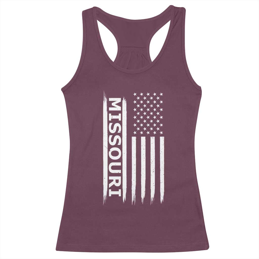 USA Flag Missouri State Pride Racerback Tank Top Missourian Pride