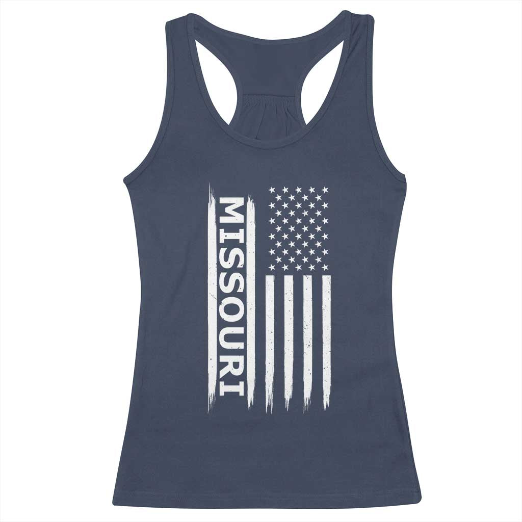 USA Flag Missouri State Pride Racerback Tank Top Missourian Pride