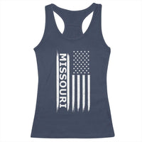 USA Flag Missouri State Pride Racerback Tank Top Missourian Pride