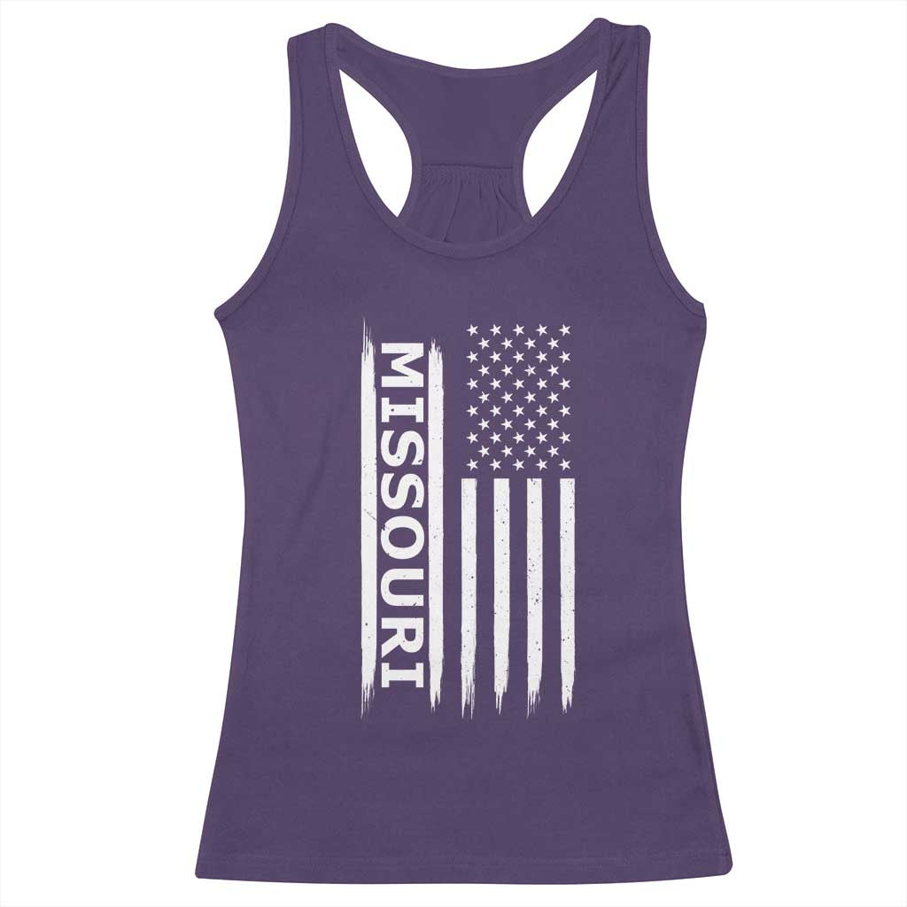 USA Flag Missouri State Pride Racerback Tank Top Missourian Pride