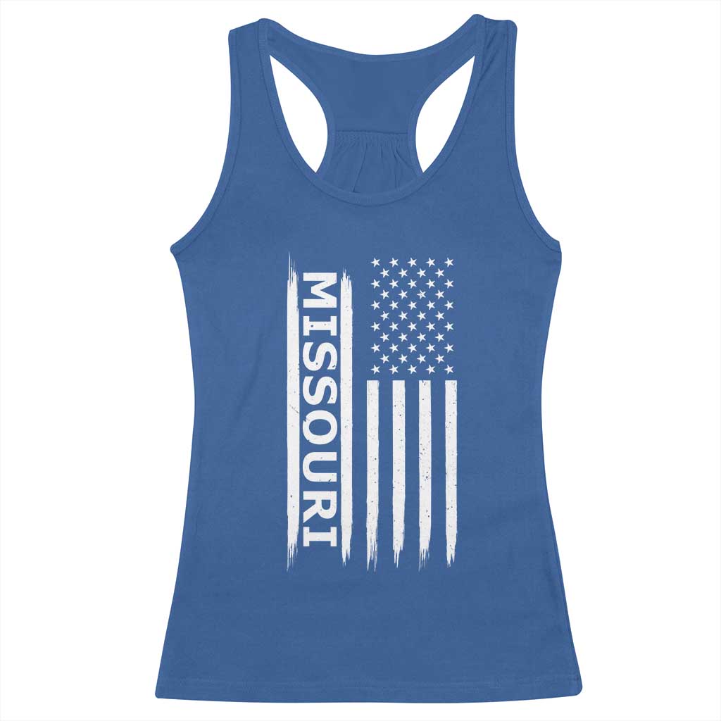 USA Flag Missouri State Pride Racerback Tank Top Missourian Pride