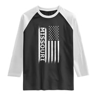 USA Flag Missouri State Pride Raglan Shirt Missourian Pride