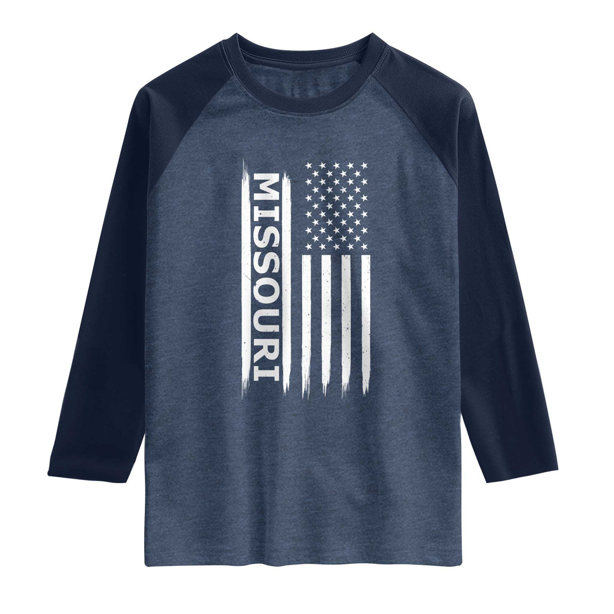 USA Flag Missouri State Pride Raglan Shirt Missourian Pride