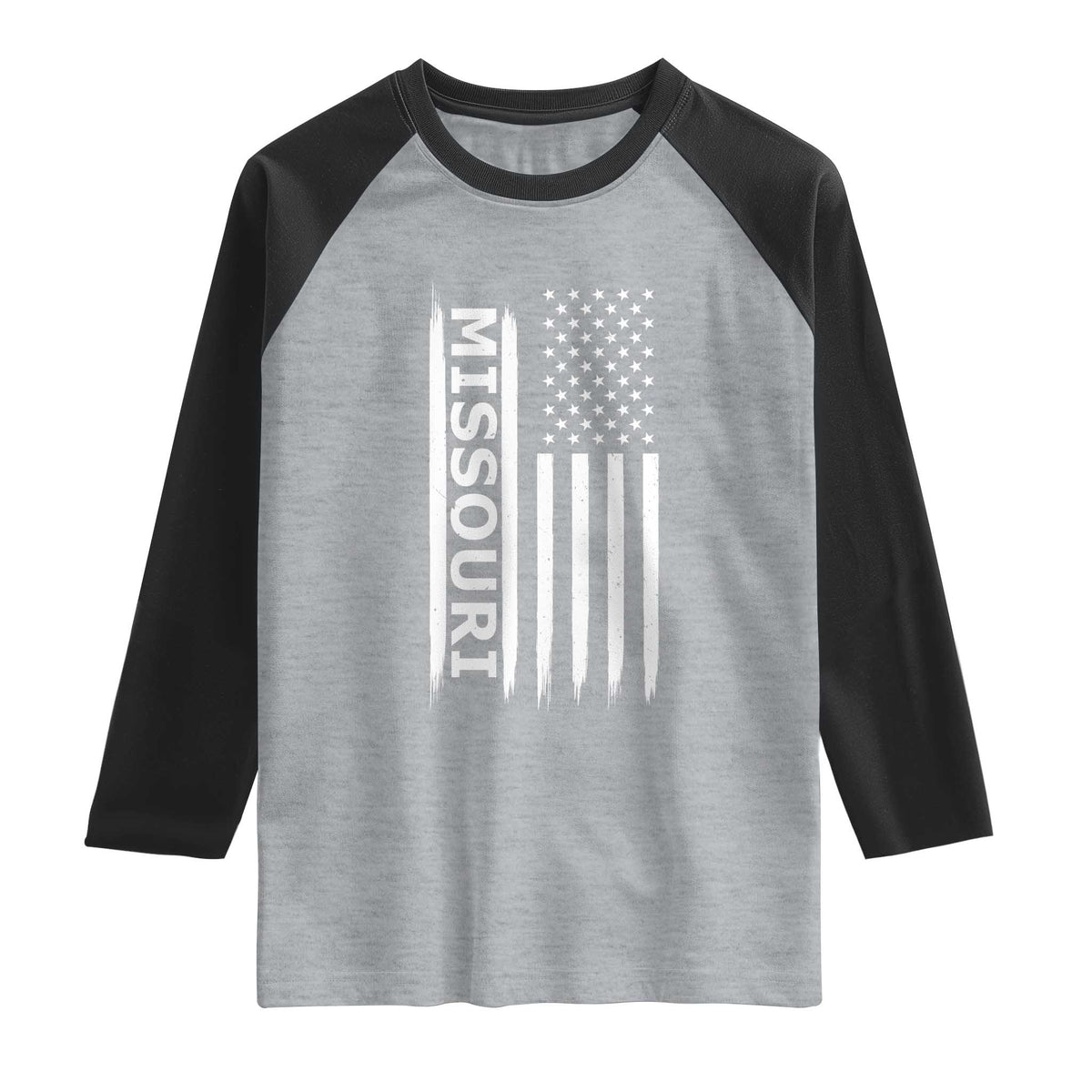 USA Flag Missouri State Pride Raglan Shirt Missourian Pride