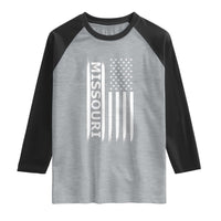 USA Flag Missouri State Pride Raglan Shirt Missourian Pride